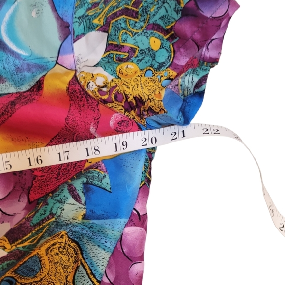 *set* Vintage Rafaella 100% silk pleated skirt with silk tie blouse Women's M/L - Picture 8 of 15